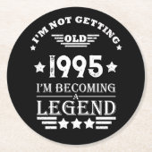 3パーソナライズされたヴィンテージ30歳の誕生日パーティー ラウンドペーパーコースター (正面)