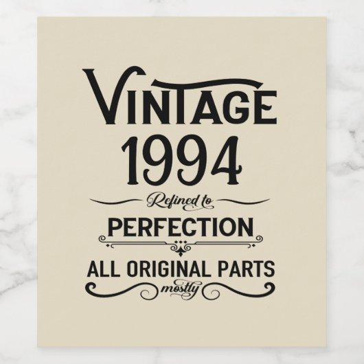 3パーソナライズされたヴィンテージ30歳の誕生日パーティー ワインラベル (シングルラベル)