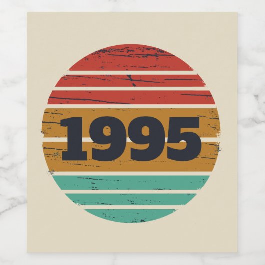 3パーソナライズされたヴィンテージ30歳の誕生日パーティー ワインラベル (シングルラベル)