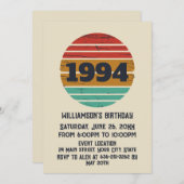 3パーソナライズされたヴィンテージ30歳の誕生日パーティー 招待状 (正面/裏面)