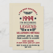 3パーソナライズされたヴィンテージ30歳の誕生日パーティー 招待状 (正面/裏面)