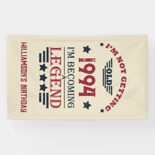 3パーソナライズされたヴィンテージ30歳の誕生日パーティー 横断幕 (横)