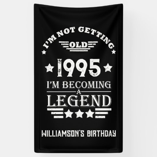 3パーソナライズされたヴィンテージ30歳の誕生日パーティー 横断幕 (縦)