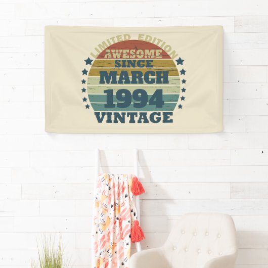 3パーソナライズされたヴィンテージ30歳の誕生日パーティー 横断幕 (インサイチュ)