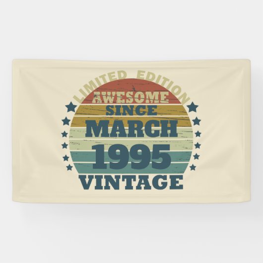 3パーソナライズされたヴィンテージ30歳の誕生日パーティー 横断幕 (横)