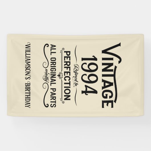 3パーソナライズされたヴィンテージ30歳の誕生日パーティー 横断幕 (横)