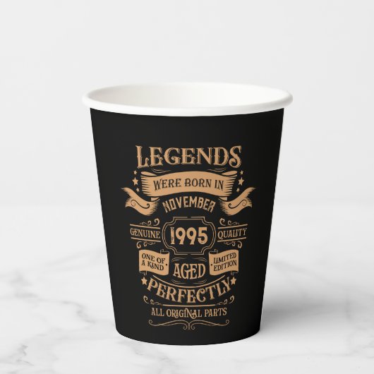 3パーソナライズされたヴィンテージ30歳の誕生日パーティー 紙コップ (裏面)