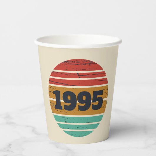 3パーソナライズされたヴィンテージ30歳の誕生日パーティー 紙コップ (裏面)