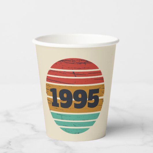 3パーソナライズされたヴィンテージ30歳の誕生日パーティー 紙コップ (正面)