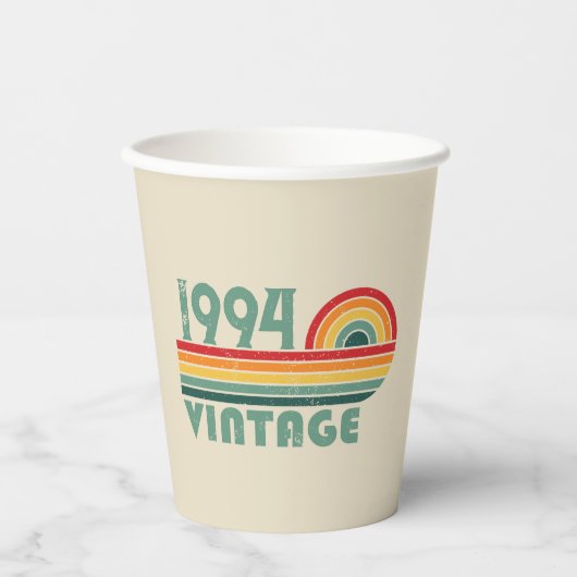 3パーソナライズされたヴィンテージ30歳の誕生日パーティー 紙コップ (正面)