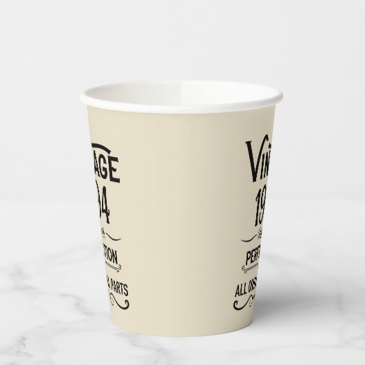 3パーソナライズされたヴィンテージ30歳の誕生日パーティー 紙コップ (左)