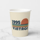 3パーソナライズされたヴィンテージ30歳の誕生日パーティー 紙コップ (裏面)