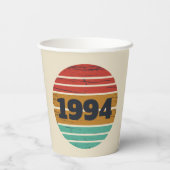 3パーソナライズされたヴィンテージ30歳の誕生日パーティー 紙コップ (裏面)