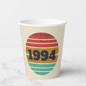 3パーソナライズされたヴィンテージ30歳の誕生日パーティー 紙コップ (正面)