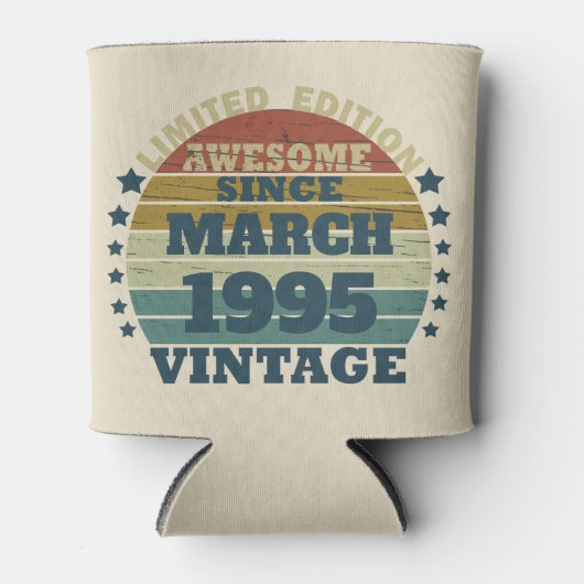 3パーソナライズされたヴィンテージ30歳の誕生日パーティー 缶クーラー (正面)