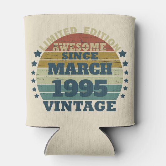 3パーソナライズされたヴィンテージ30歳の誕生日パーティー 缶クーラー (裏面)