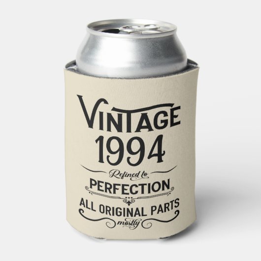 3パーソナライズされたヴィンテージ30歳の誕生日パーティー 缶クーラー (缶正面)
