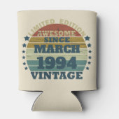 3パーソナライズされたヴィンテージ30歳の誕生日パーティー 缶クーラー (裏面)