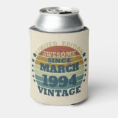 3パーソナライズされたヴィンテージ30歳の誕生日パーティー 缶クーラー (缶裏面)