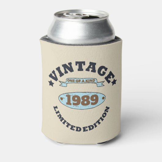 3パーソナライズされたヴィンテージ30歳の誕生日パーティー 缶クーラー (缶裏面)