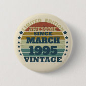 3パーソナライズされたヴィンテージ30歳の誕生日パーティー 缶バッジ (正面)