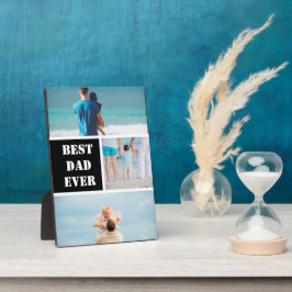 3パーソナライズされた写真コラージュ最高のパパ贈り物P フォトプラーク