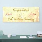 3パーソナライズされた周年記念結婚バナー 横断幕 (トレードショー)