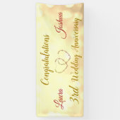 3パーソナライズされた周年記念結婚バナー 横断幕 (縦)