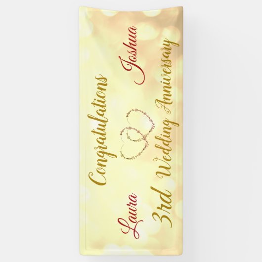 3パーソナライズされた周年記念結婚バナー 横断幕 (縦)