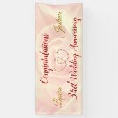 3パーソナライズされた周年記念結婚バナー 横断幕 (縦)