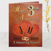 3パーソナライズされた年結婚記念カード カード (黄色い花)