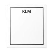 3パーソナライズされた文字モノグラムメモ帳 ノートパッド (正面)