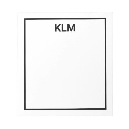 3パーソナライズされた文字モノグラムメモ帳 ノートパッド (正面)