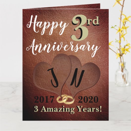 3パーソナライズされた日の記念カ結婚ードをお届けします カード (黄色い花)