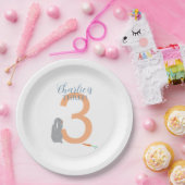 3パーソナライズされた期グレイモダンバニープレート ペーパープレート (パーティー)