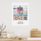 3パーソナライズされた枚の写真と文字の写真コラージュ ポスター (キッチン)