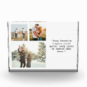 3パーソナライズされた枚の写真のコラージュと引用文のフォトブロック フォトブロック (正面)