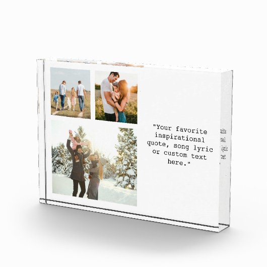 3パーソナライズされた枚の写真のコラージュと引用文のフォトブロック フォトブロック (右)