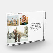 3パーソナライズされた枚の写真のコラージュと引用文のフォトブロック フォトブロック (左)