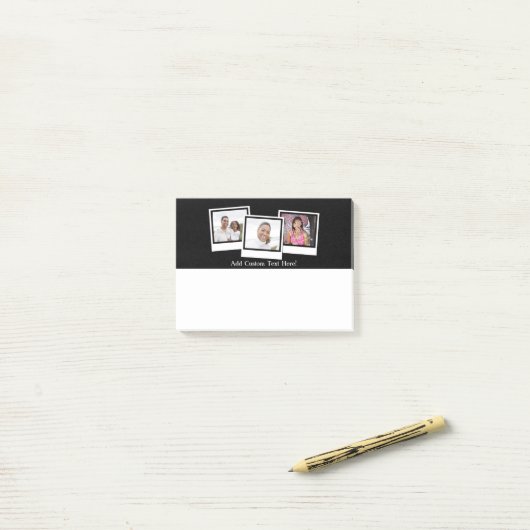 3パーソナライズされた枚の写真のスナップショットフカスタムレームの色 ポストイット (デスク上)