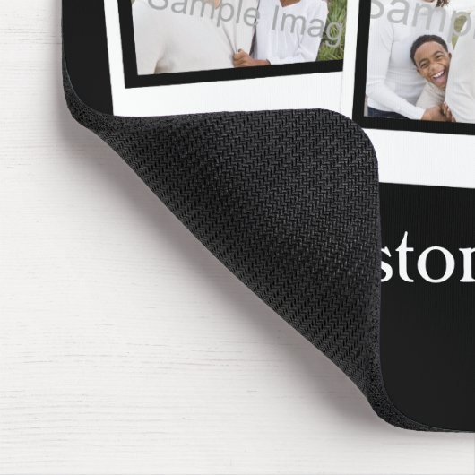 3パーソナライズされた枚の写真のスナップショットフカスタムレームの色 マウスパッド (コーナー)