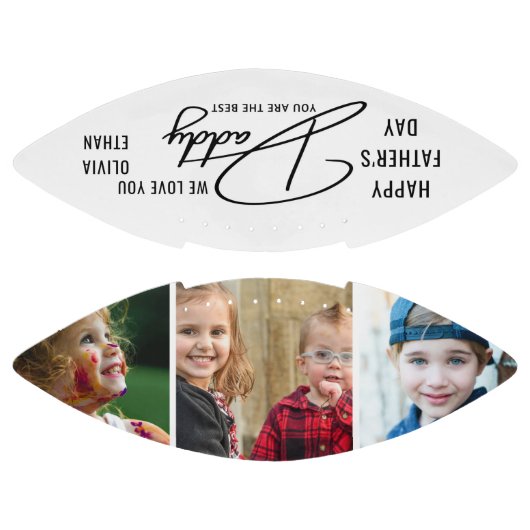 3パーソナライズされた枚の写真コラージュがお父様の日をめでたく アメリカンフットボール (パネル)