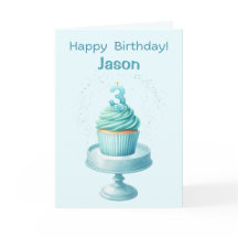 3パーソナライズされた歳の誕生日カップケーキカード