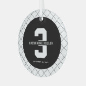 3パーソナライズされた歳の誕生日モダンとエレガント ガラスオーナメント (正面左)