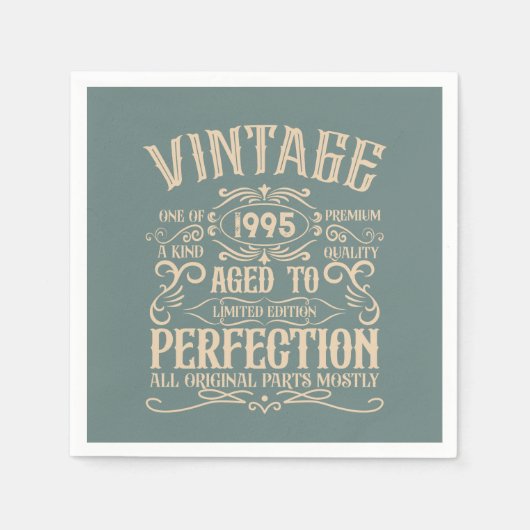 3パーソナライズされた歳ヴィンテージ30歳の誕生日パーティー スタンダードカクテルナプキン (正面)