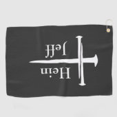 3パーソナライズされた爪、 ネイルホワイトクロスクリスチャン ゴルフタオル (横)