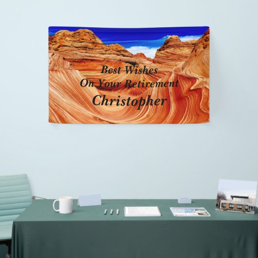 3パーソナライズされた行の文字The Wave Retierment 横断幕 (トレードショー)