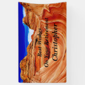 3パーソナライズされた行の文字The Wave Retierment 横断幕 (縦)