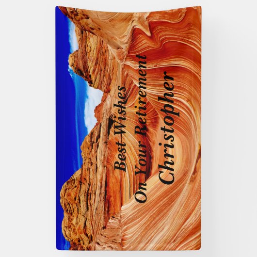 3パーソナライズされた行の文字The Wave Retierment 横断幕 (縦)