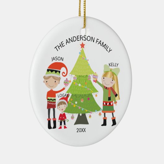 3パーソナライズなクリスマスのオーナメントのユニークな系列 セラミックオーナメント (右)